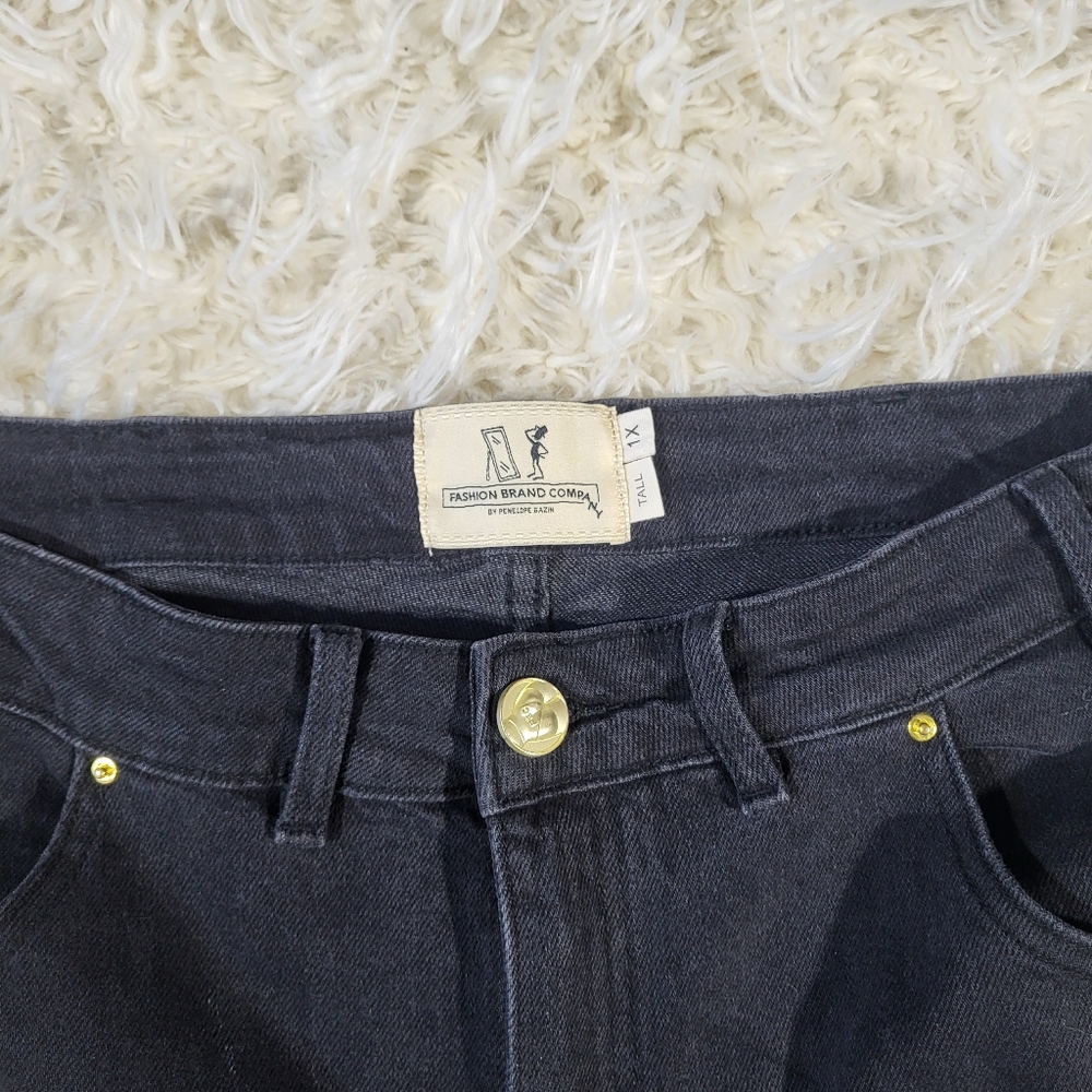 Fashion Brand Company TALL Nap Jeans for big butts black denim Size 1X - Picture 5 of 16